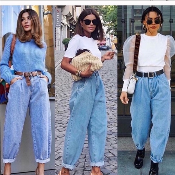 Zara Slouchy Jeans - Light Wash - Picture 3 of 10